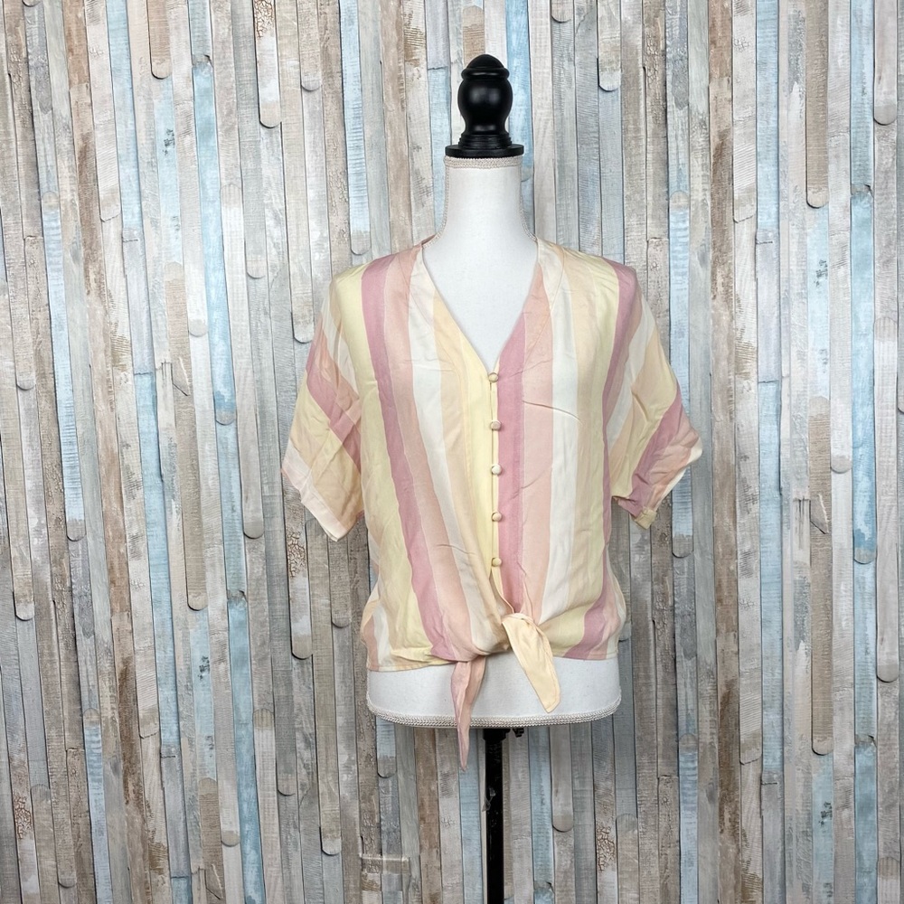 Rails Xs Sunrise Stripe Pastel Button Down Tie Fr… - image 2